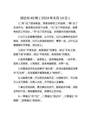 排比句40例（2024年8月14日）.docx