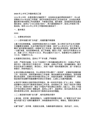 2024年上半年工作整体情况汇报.docx