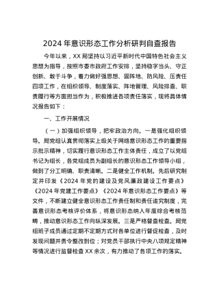 2024年意识形态工作分析研判自查报告.docx