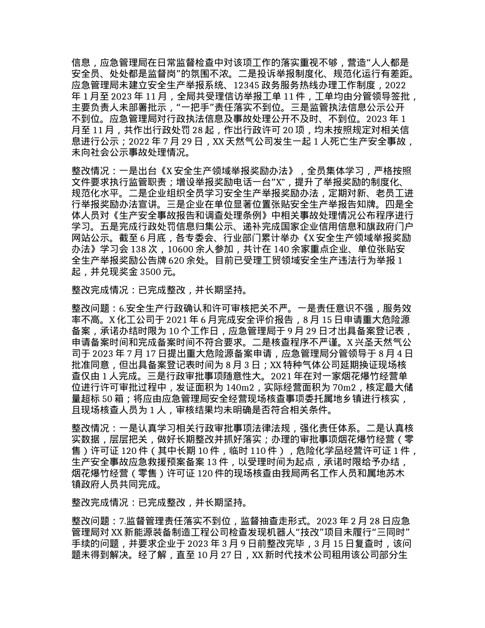 X局关于市委巡察组安全生产工作开展专项巡察整改情况的报告.docx_第3页