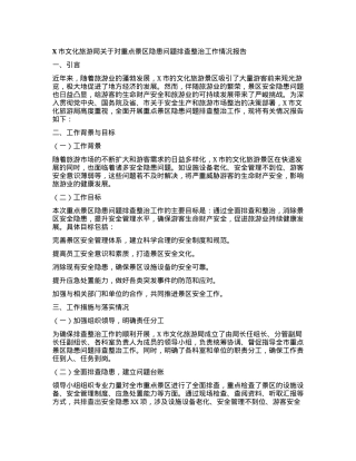 X市文化旅游局关于对重点景区隐患问题排查整治工作情况报告.docx