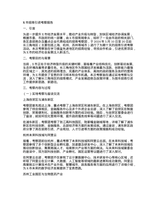 X市招商引资考察报告.docx