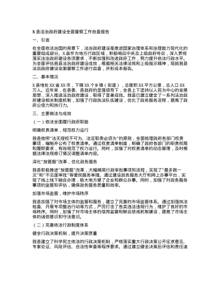 X县法治政府建设全面督察工作自查报告.docx