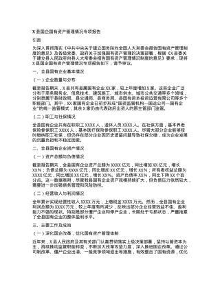 X县国企国有资产管理情况专项报告.docx