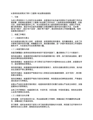 X县商务投资局关于第十三届第六轮巡察自查报告.docx