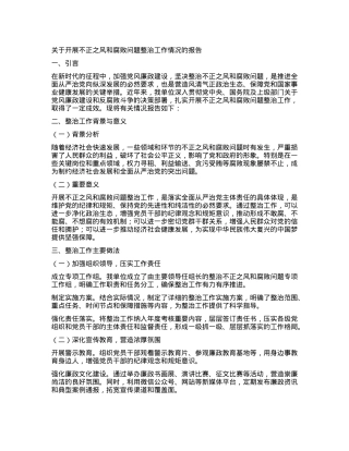 关于开展不正之风和腐败问题整治工作情况的报告.docx