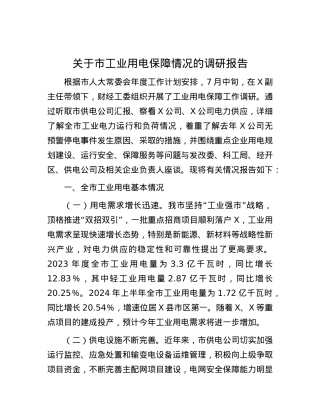 关于市工业用电保障情况的调研报告.docx