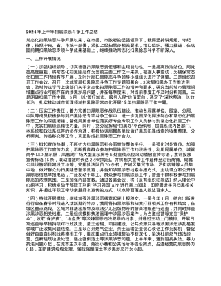 2024年上半年扫黑除恶斗争工作总结.docx