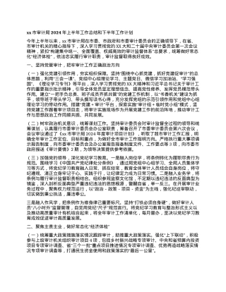 xx市审计局2024年上半年工作总结和下半年工作计划.docx