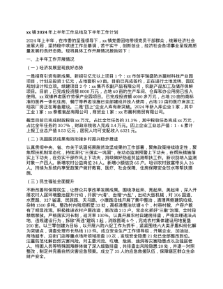 xx镇2024年上半年工作总结及下半年工作计划 (4).docx
