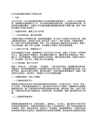 X市交通运输局共青团工作情况总结.docx