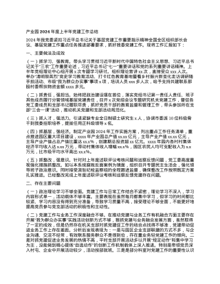 产业园2024年度上半年党建工作总结.docx