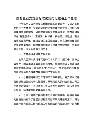 国有企业党支部标准化规范化建设工作总结.docx