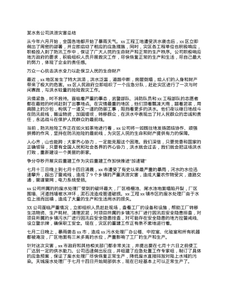 某水务公司洪涝灾害总结.docx