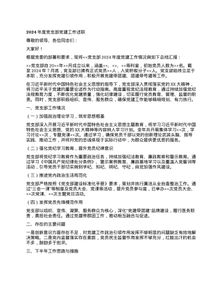 2024年度党支部党建工作述职.docx