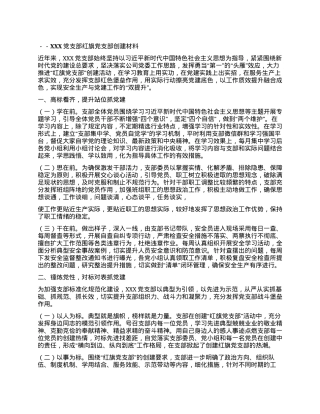 XXX党支部红旗党支部创建材料.docx