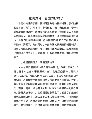 党课教育：爱国的好样子.docx