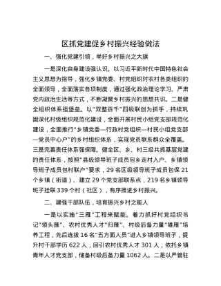 区抓党建促乡村振兴经验做法.docx