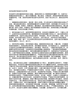 如何发挥好党组织书记作用.docx