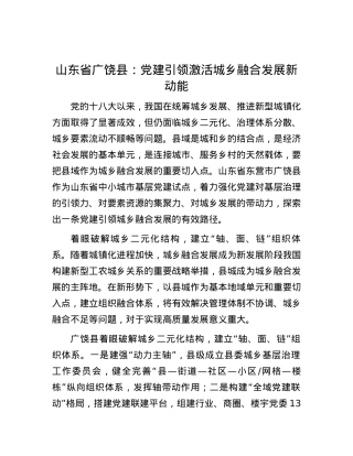 山东省广饶县：党建引领激活城乡融合发展新动能.docx