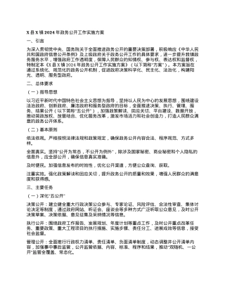 X县X镇2024年政务公开工作实施方案.docx