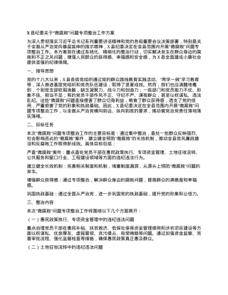 X县纪委关于“微腐败”问题专项整治工作方案.docx