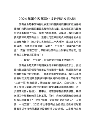 2024年国企改革深化提升行动发言材料.docx