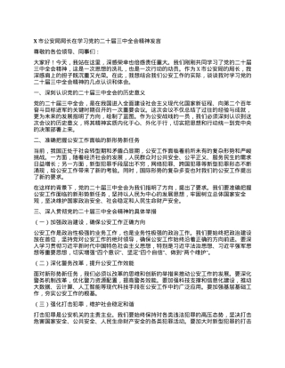 X市公安局局长在学习党的二十届三中全会精神发言.docx