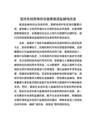 坚持系统思维综合施策推进盐碱地改造.docx