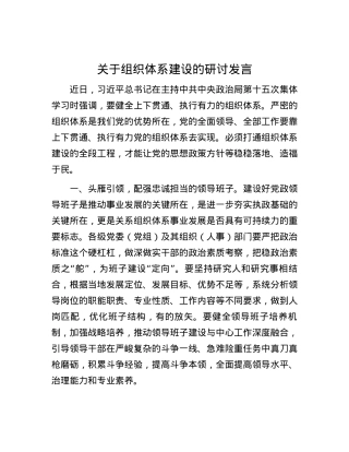 关于组织体系建设的研讨发言.docx