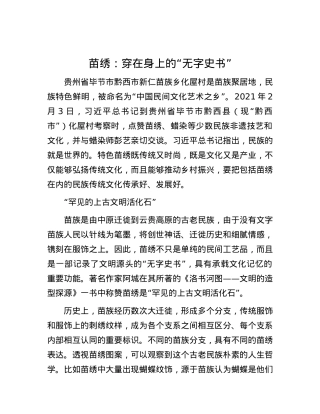 苗绣：穿在身上的“无字史书”.docx