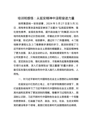 培训班感悟：从延安精神中汲取奋进力量.docx