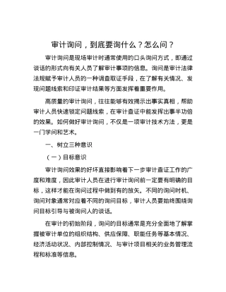 审计询问，到底要询什么？怎么问？.docx