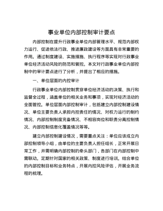 事业单位内部控制审计要点.docx