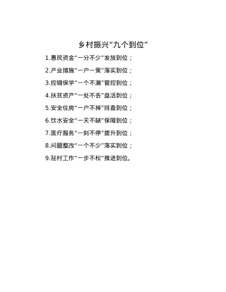 乡村振兴“九个到位”.docx