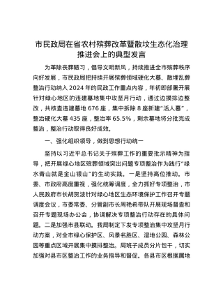 市民政局在省农村殡葬改革暨散坟生态化治理推进会上的典型发言.docx