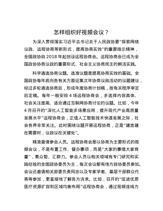 怎样组织好视频会议？.docx