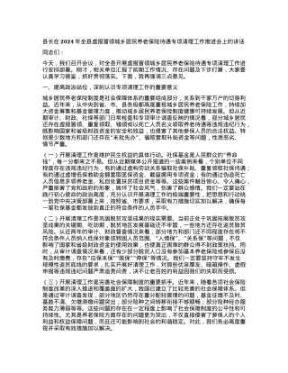 县长在2024年全县虚报冒领城乡居民养老保险待遇专项清理工作推进会上的讲话.docx