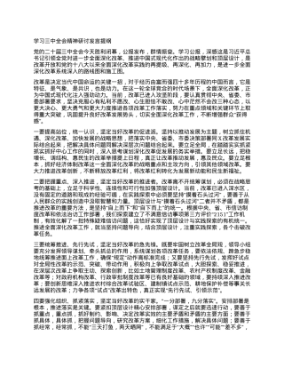 学习三中全会精神研讨发言提纲.docx