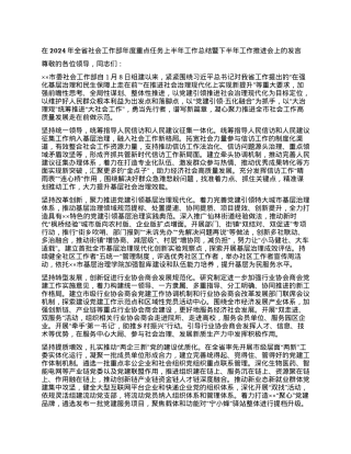 在2024年全省社会工作部年度重点任务上半年工作总结暨下半年工作推进会上的发言.docx