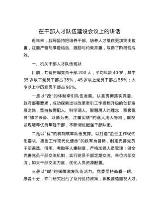 在干部人才队伍建设会议上的讲话.docx