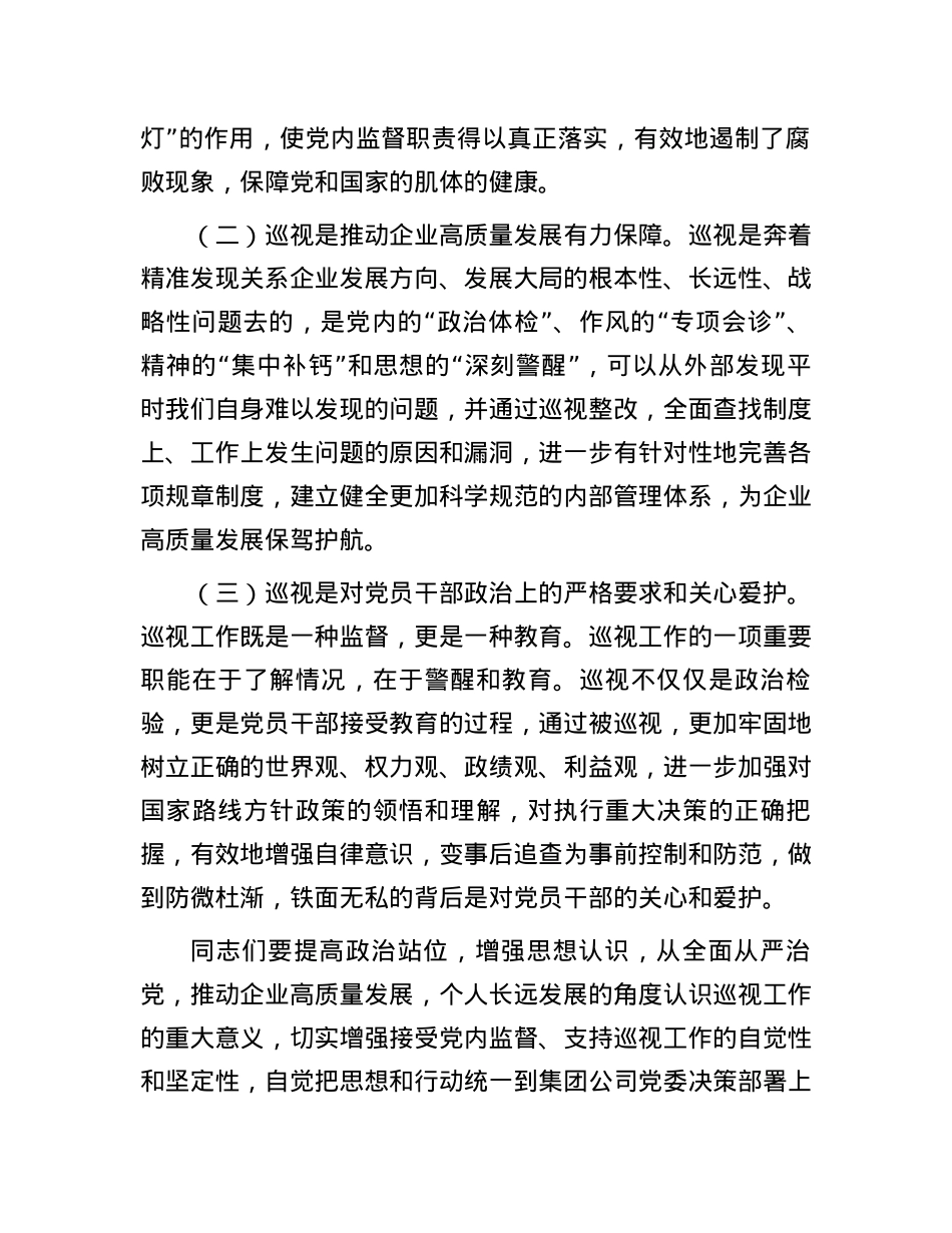 在集团公司党委巡视公司党委巡视迎检会上的讲话.docx_第2页