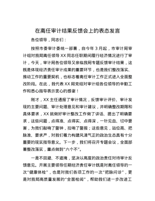 在离任审计结果反馈会上的表态发言.docx