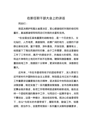 在新任职干部大会上的讲话.docx