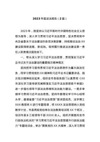 (2篇)2023年度述法报告.docx
