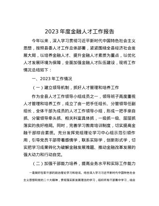 2023 年度金融人才工作报告.docx
