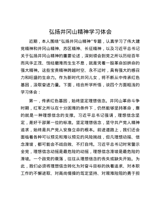 弘扬井冈山精神学习体会.docx
