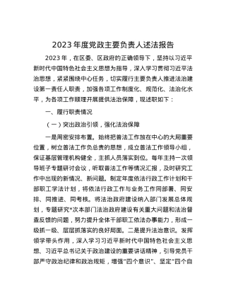 2023年度党政主要负责人述法报告.docx