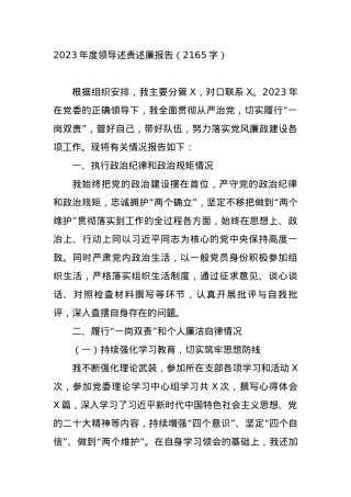 2023年度领导述责述廉报告.docx