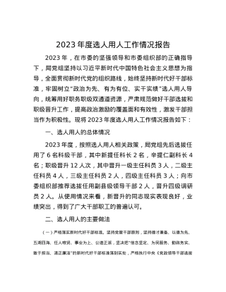 2023年度选人用人工作情况报告.docx